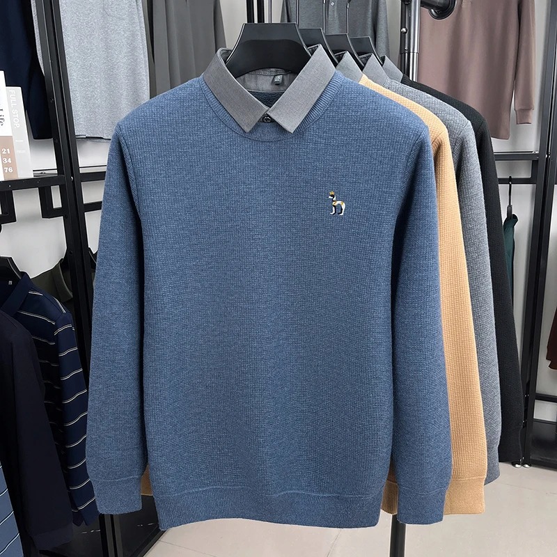 Mens Fashion Mullet - Luxury brand men's long sleeved flip