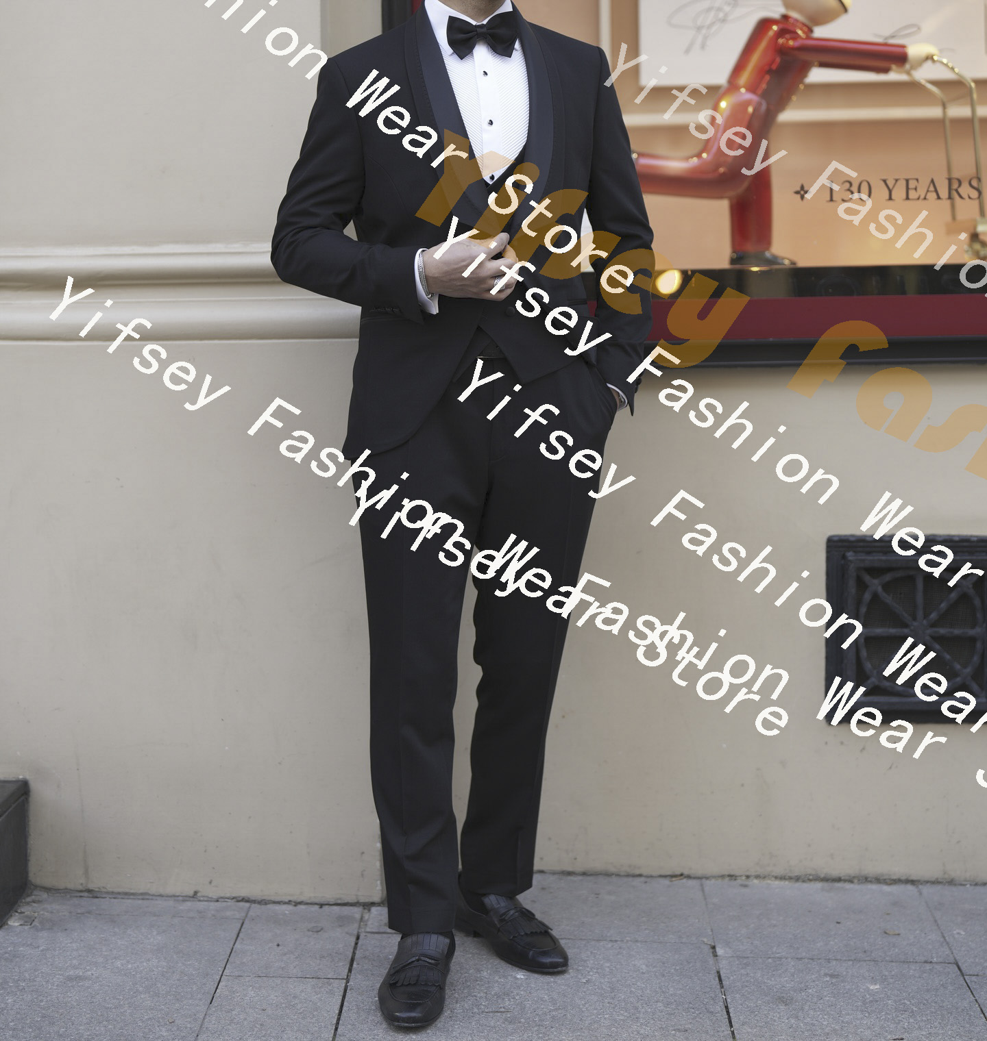 Slim Fit Blazer Men - Double Shawl Collar Full Men Suit