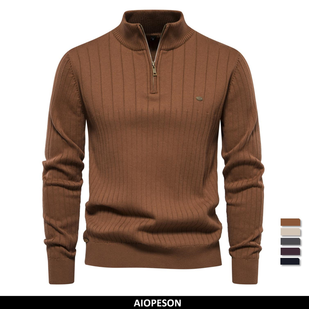 Men'S Fashion Zip Sweater - 2023 New Autumn Zipper Pullover Sweaters