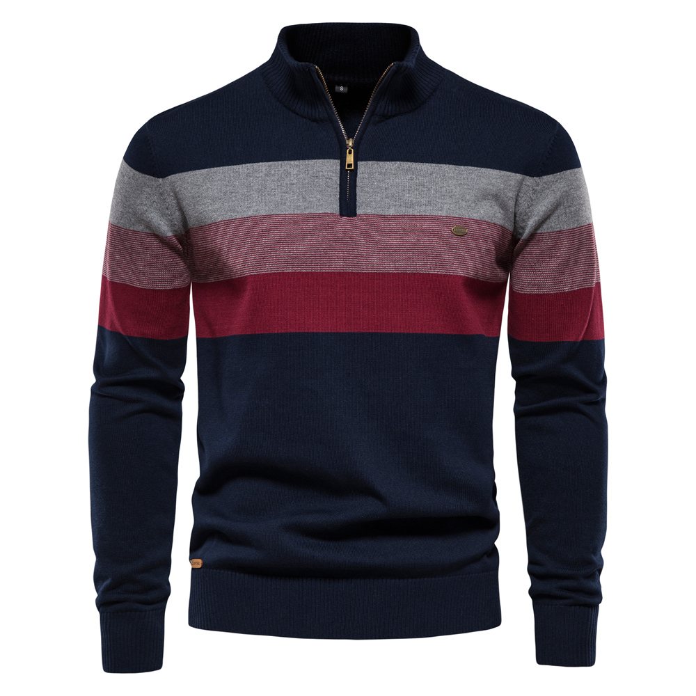 Mens Fashion Mullet - AIOPESON Men's Patchwork Pullover Sweater Cotton