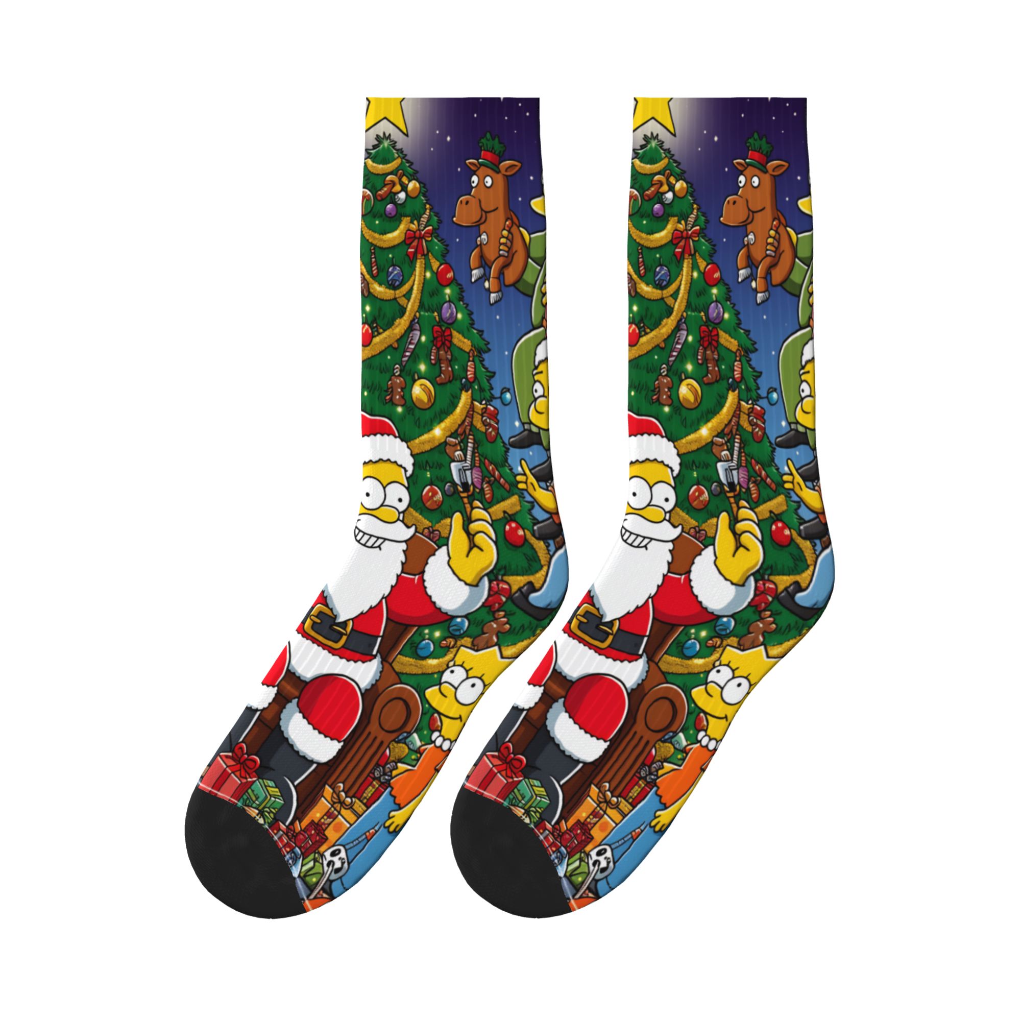 Men'S Fashion Youtube - S-Simpsons Christmas Holiday Family Scene Stockings