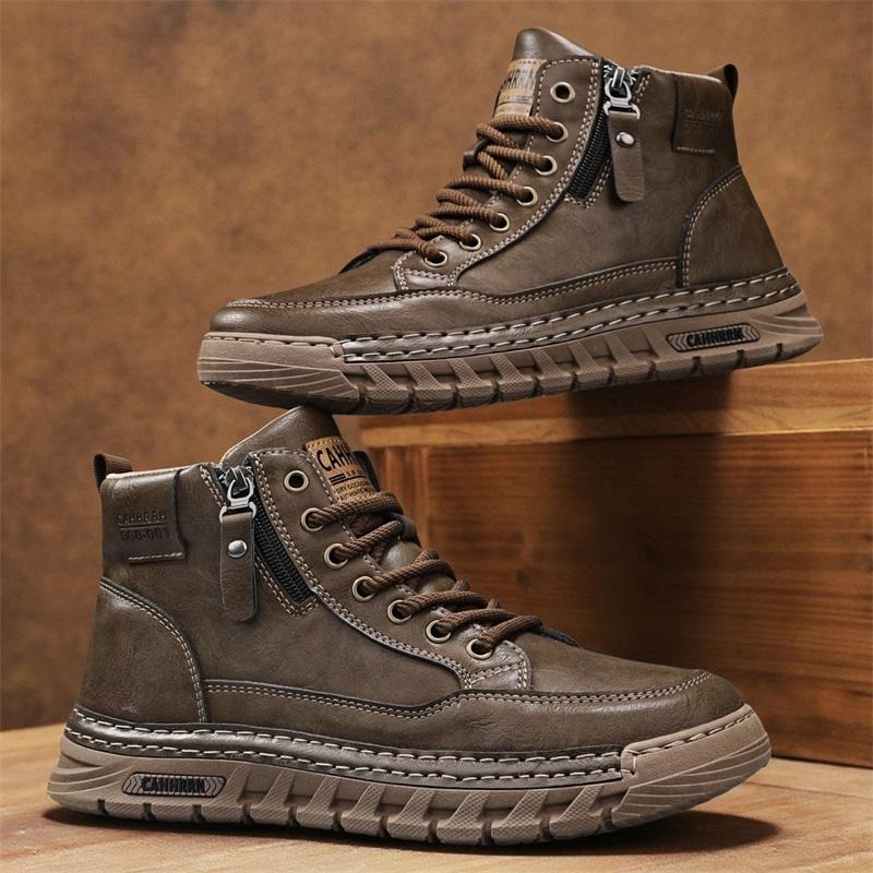 Fashion Men'S Boots - Men Leather High Top Ankle Boots