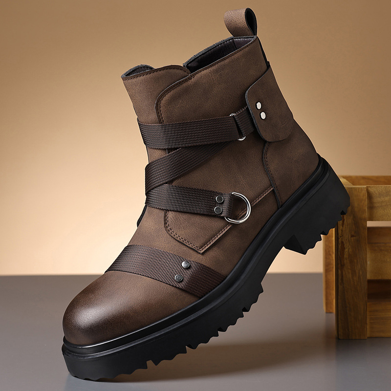 Men'S Fashion Footwear - Men's Retro High Cut Leather Boots