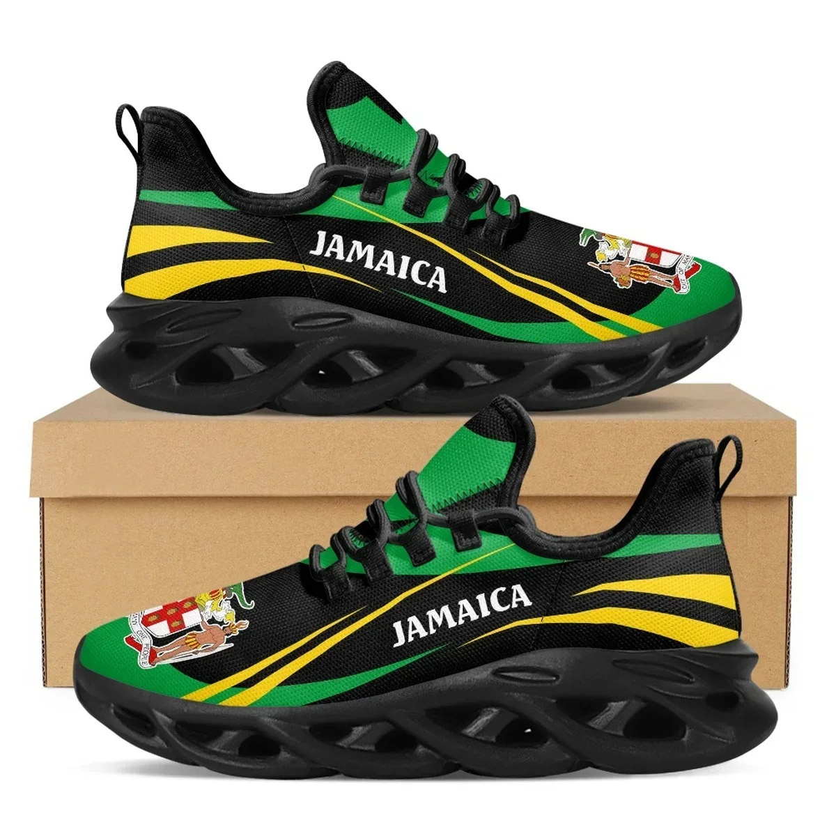 Men'S Fashion Footwear - Jamaica Flag Print Sneakers Women's Outdoor