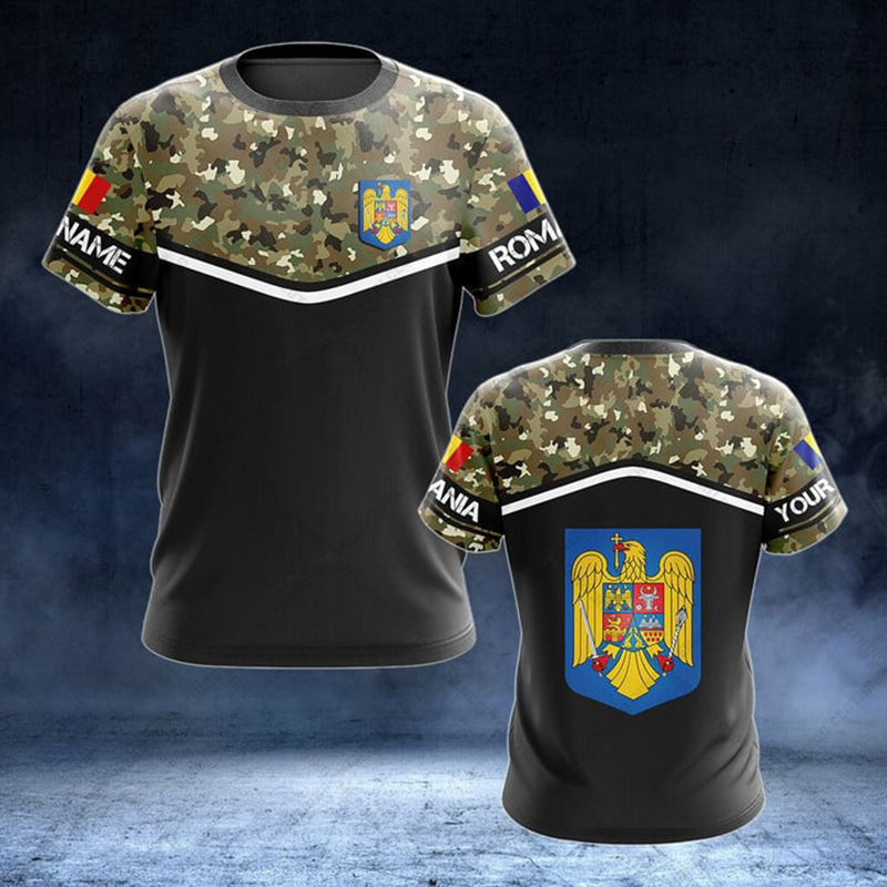 Men'S Fashion Names - Custom Name Summer Casual Romania Flag