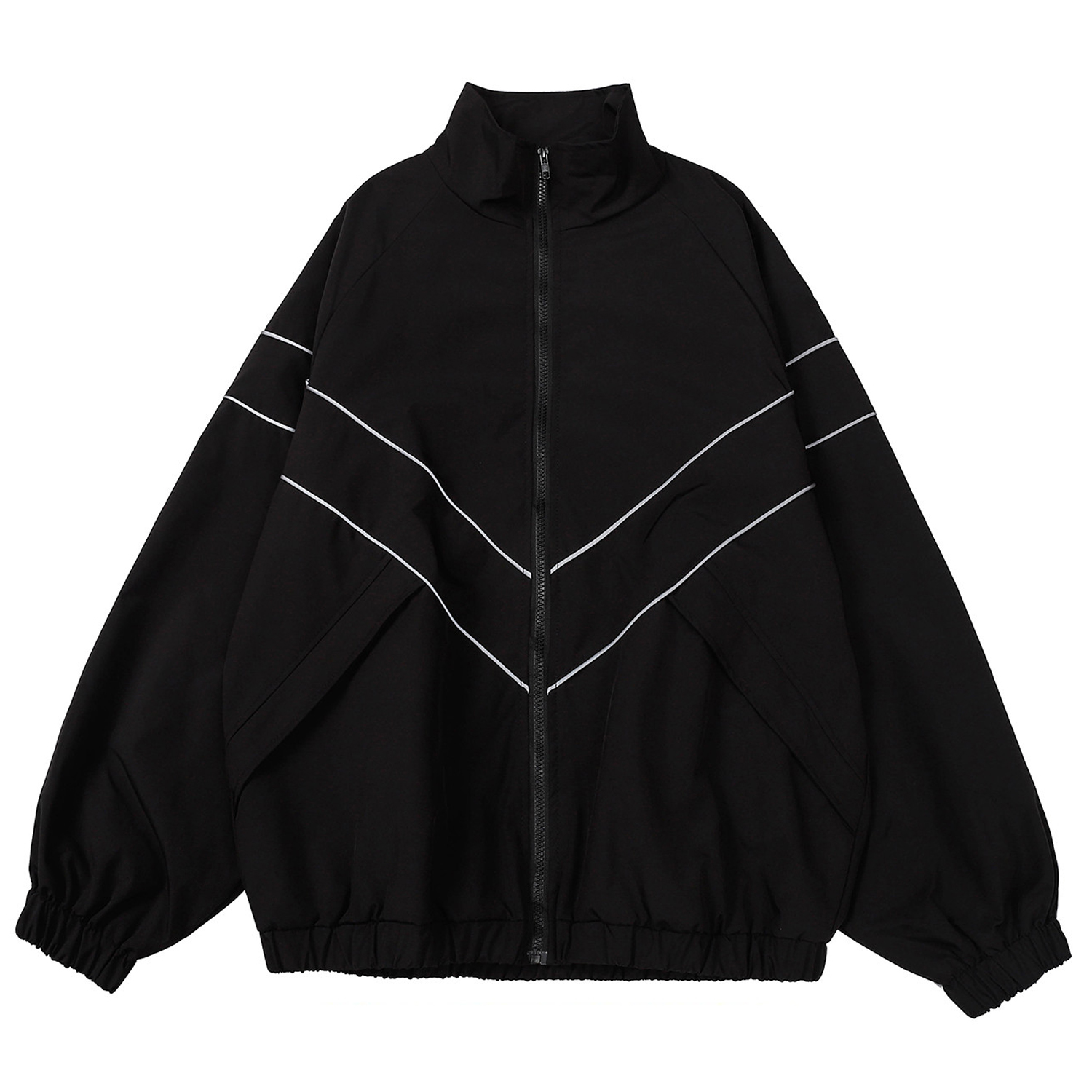 Sherpa Jacket Fleece - Reflective Striped Jacket Windbreaker Coat 2024