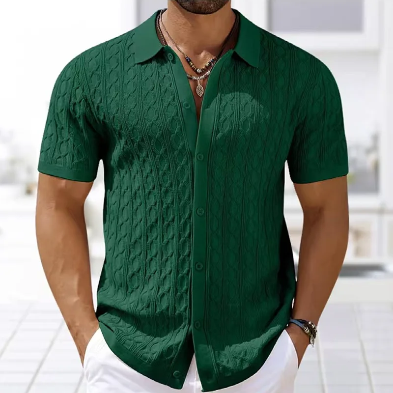 Men'S Fashion Zip Sweater - Summe Embroidery Men's Short Sleeved Fashion