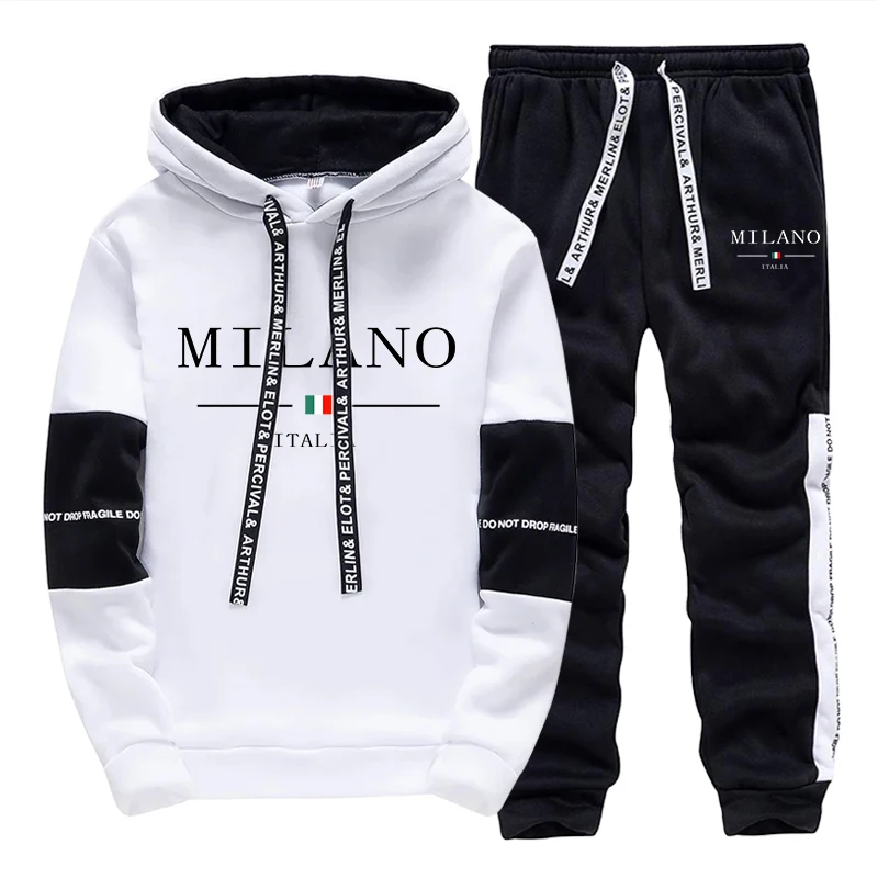 Men'S Fashion Pants - Men's Set/Hoodie/Pants Italy Trendy Hoodie Sportswear