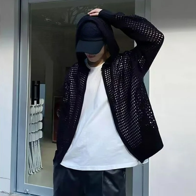 Men'S Fashion Zip Sweater - 2026 Men's Casual Hollow Coats Breathable