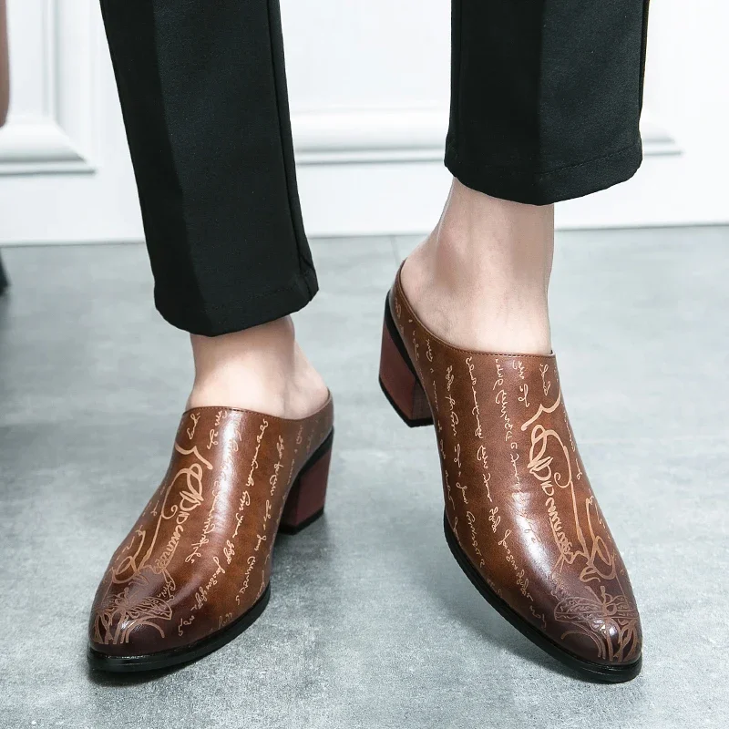Mens Fashion Zapatos - 4CM Heels Men Loafers Casual Dress