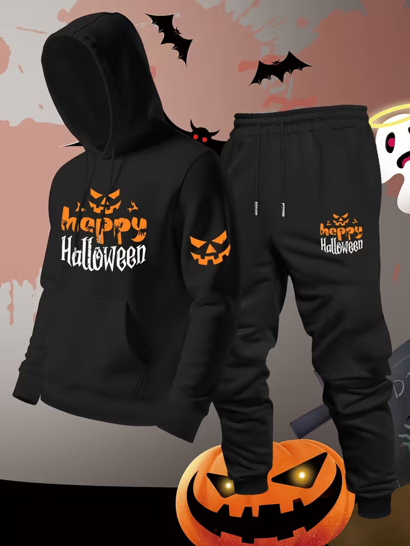 Men'S Fashion Pants - Halloween pumpkin high-quality men's sportswear casual
