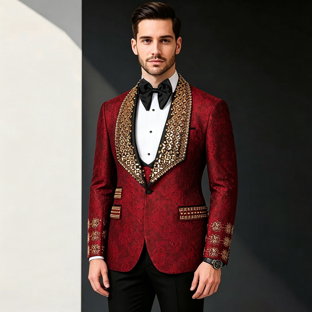 Slim Fit Blazer Men - High Quality Diamond Formal 2 Pieces