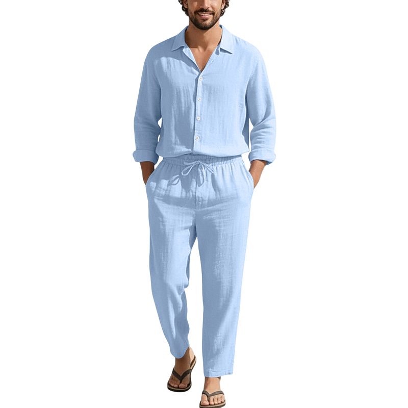 Men'S Fashion Pants - Spring Summer Linen Casual Sets Loose