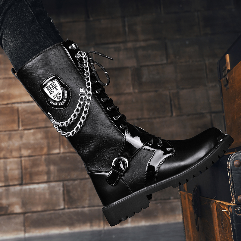 Men's high top motorcycle boot - Fashion Men'S Boots recension och pris