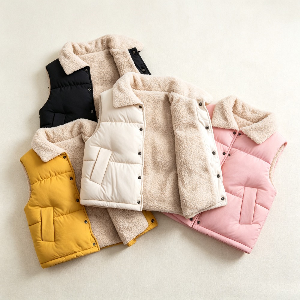 Kids Winter Warm Puffer Vest S - Sherpa Jacket Fleece recension och pris