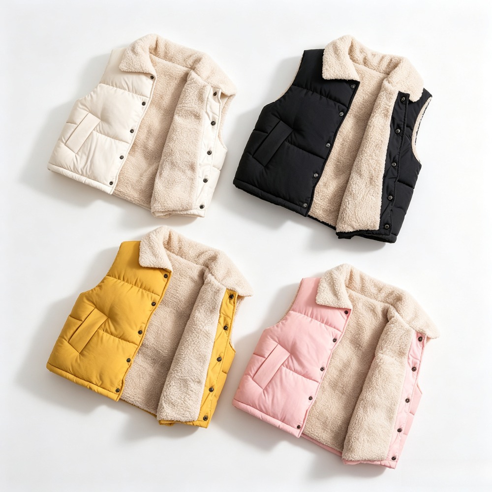 Kids Winter Warm Puffer Vest S - Sherpa Jacket Fleece recension och pris