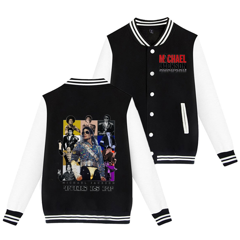 Michael Jackson Adult Baseball - Men'S Fashion Zip Sweater recension och pris