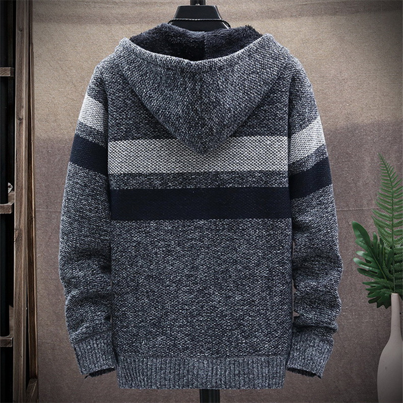 Men's Striped Sweater Coat Thi - Men'S Fashion Zip Sweater recension och pris