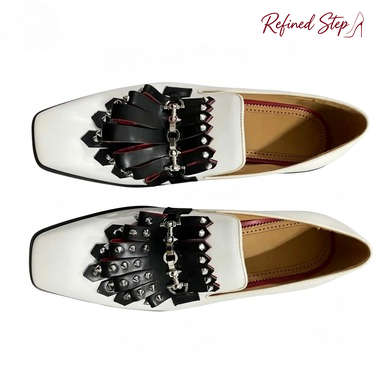 Metal Rivets Black Tassels Whi - Men'S Fashion Loafers Shoes recension och pris