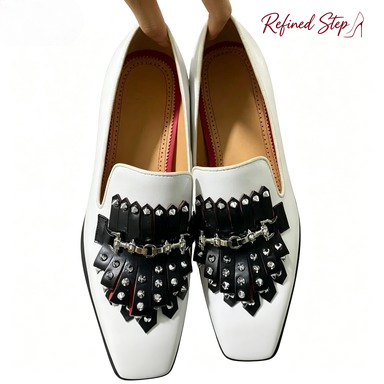 Metal Rivets Black Tassels Whi - Men'S Fashion Loafers Shoes recension och pris
