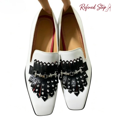 Metal Rivets Black Tassels Whi - Men'S Fashion Loafers Shoes recension och pris