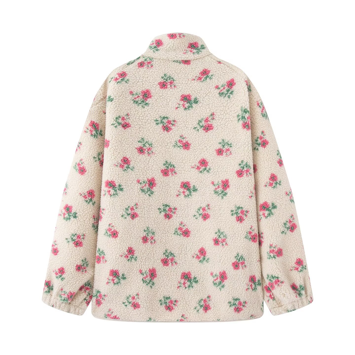 Fashion Floral Jacket For Wome - Sherpa Jacket Fleece recension och pris