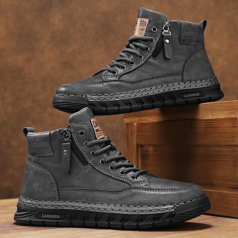 Men Leather High Top Ankle Boo - Fashion Men'S Boots recension och pris