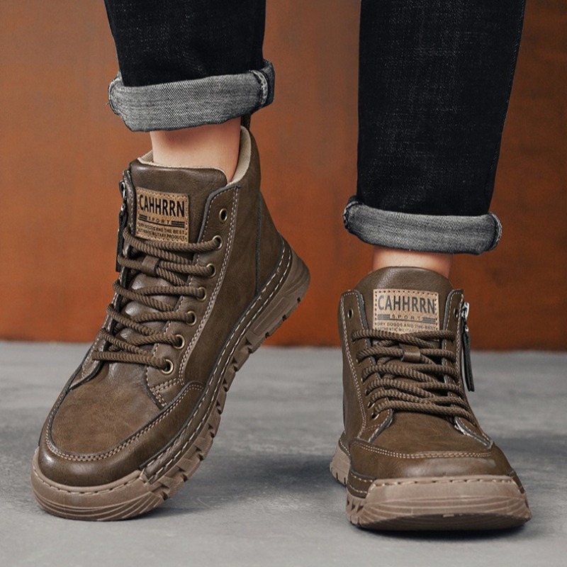 Men Leather High Top Ankle Boo - Fashion Men'S Boots recension och pris