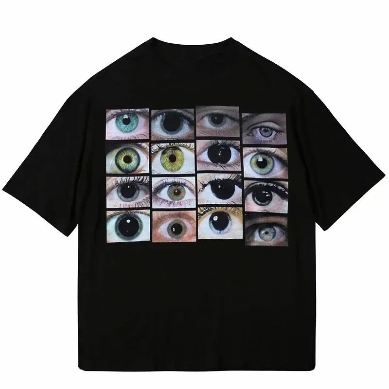 Eyes Printed Harajuku Y2K T-sh - Mens Fashion Dress Shirts recension och pris