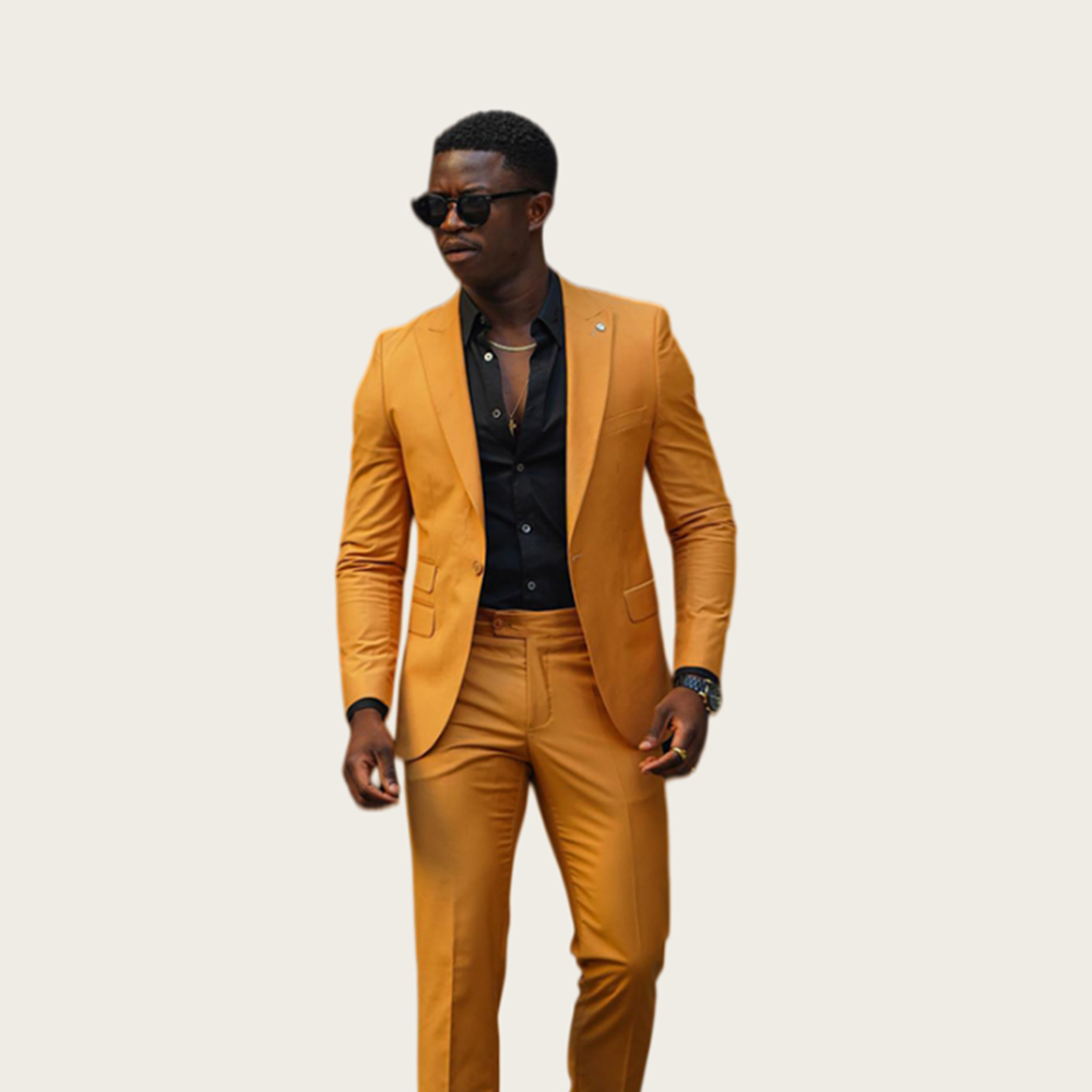 Mustard Yellow Men Suits 2Pcs  - Slim Fit Blazer Men recension och pris