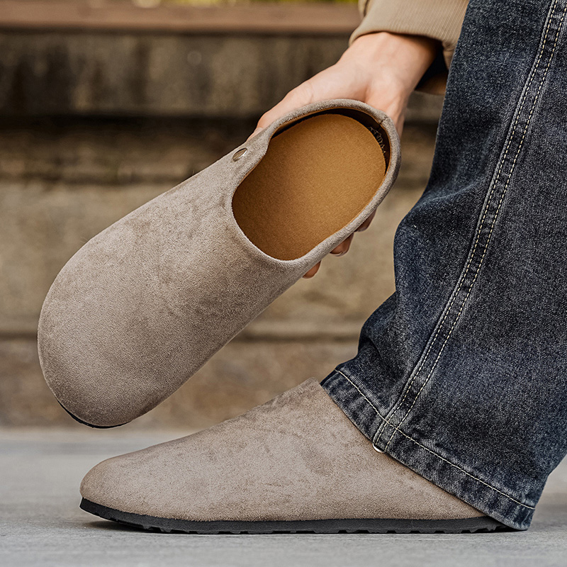 Men Suede Leather Slippers Mul - Mens Fashion Mullet recension och pris