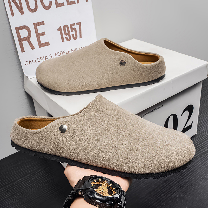 Men Suede Leather Slippers Mul - Mens Fashion Mullet recension och pris