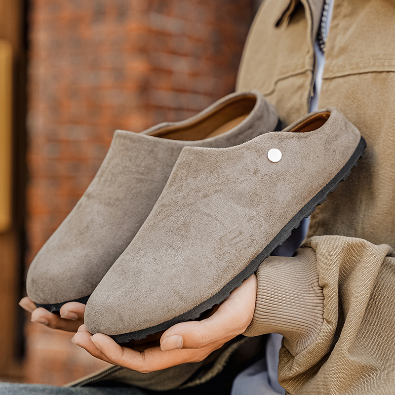 Men Suede Leather Slippers Mul - Mens Fashion Mullet recension och pris