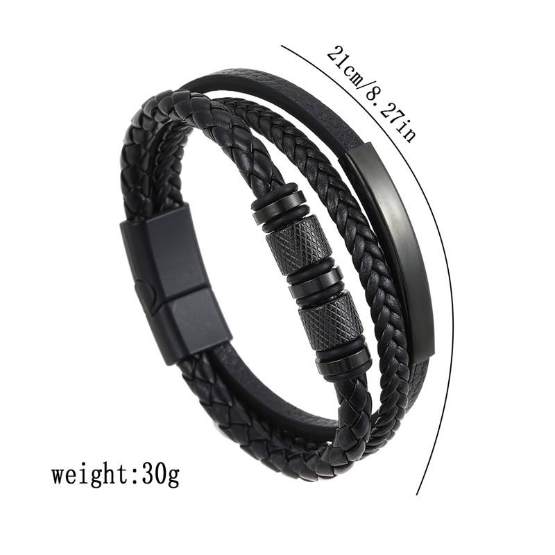 Classic Men's Leather Bracelet - Mens Fashion Combination recension och pris