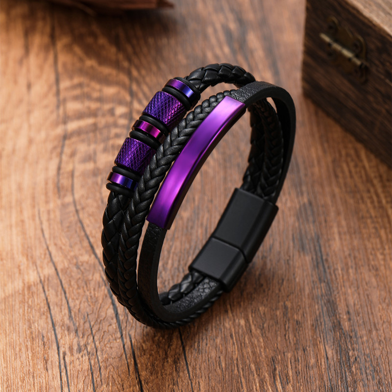 Classic Men's Leather Bracelet - Mens Fashion Combination recension och pris