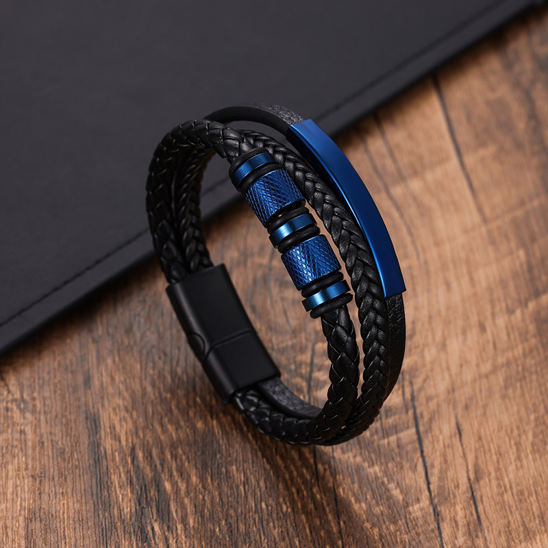 Classic Men's Leather Bracelet - Mens Fashion Combination recension och pris