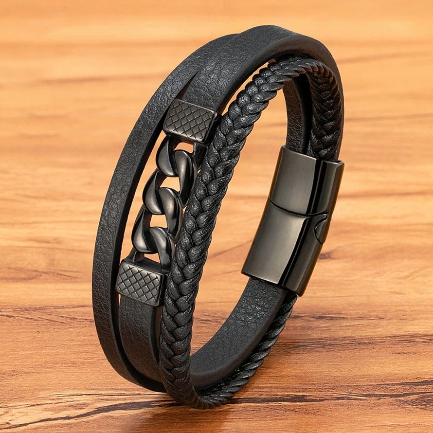 XQNI Men's Leather Bracelet Ne - Mens Fashion Combination recension och pris