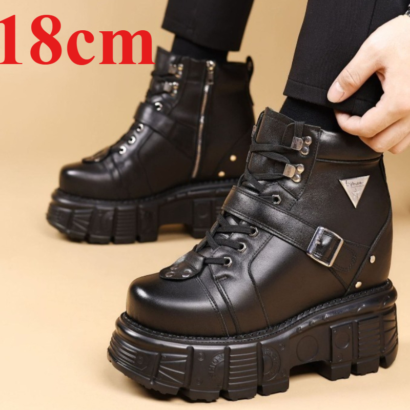 Genuine Leather Motorcycle Boo - Fashion Men'S Boots recension och pris