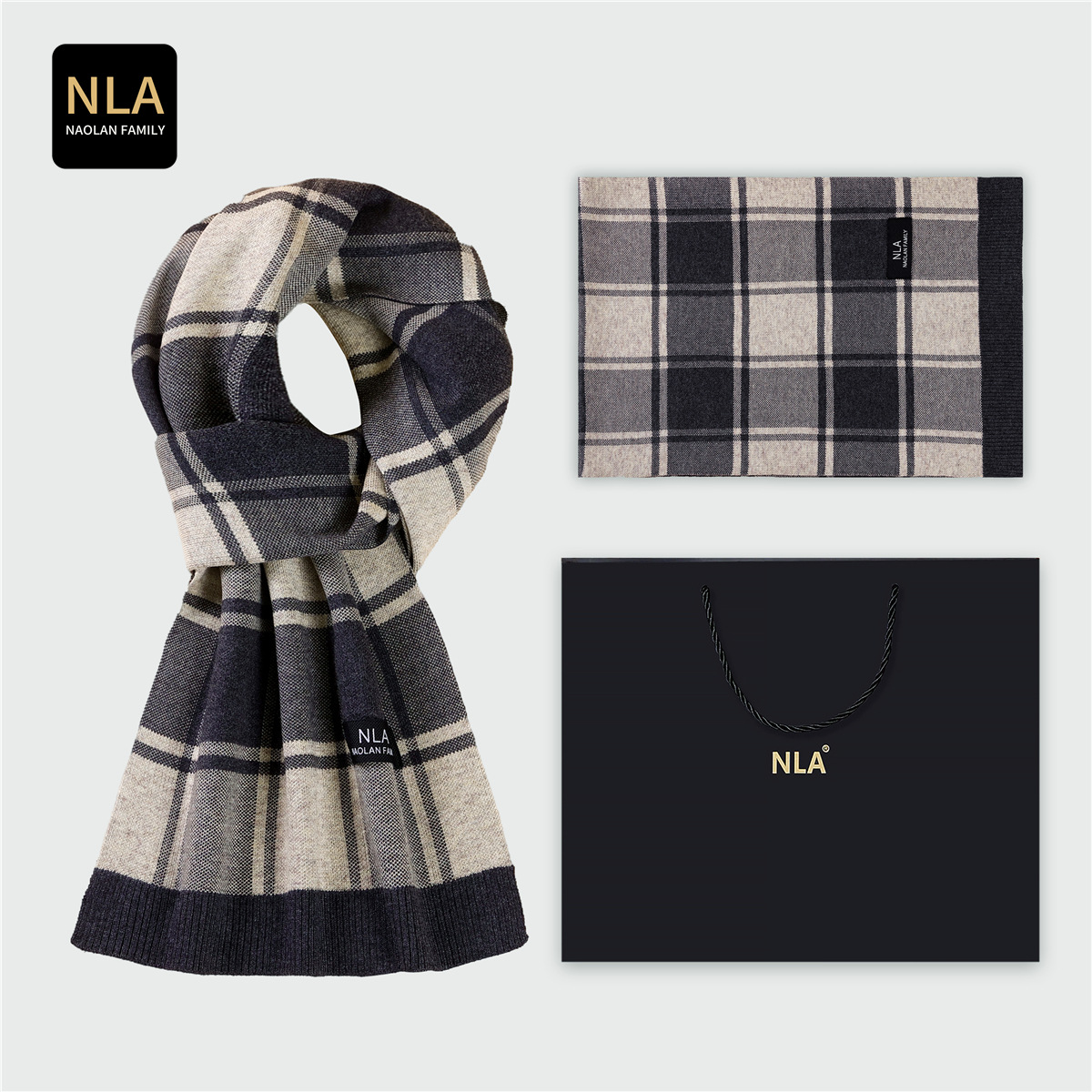 Gift Box Knitted Men's Wool Sc - Men Scarf Wool recension och pris