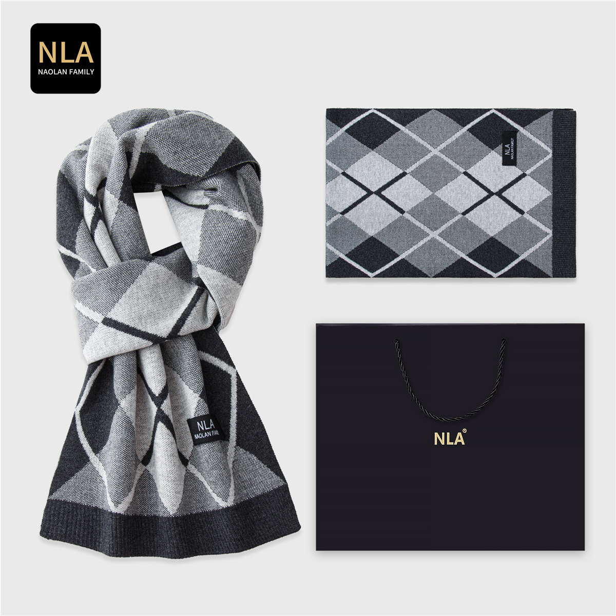 Gift Box Knitted Men's Wool Sc - Men Scarf Wool recension och pris
