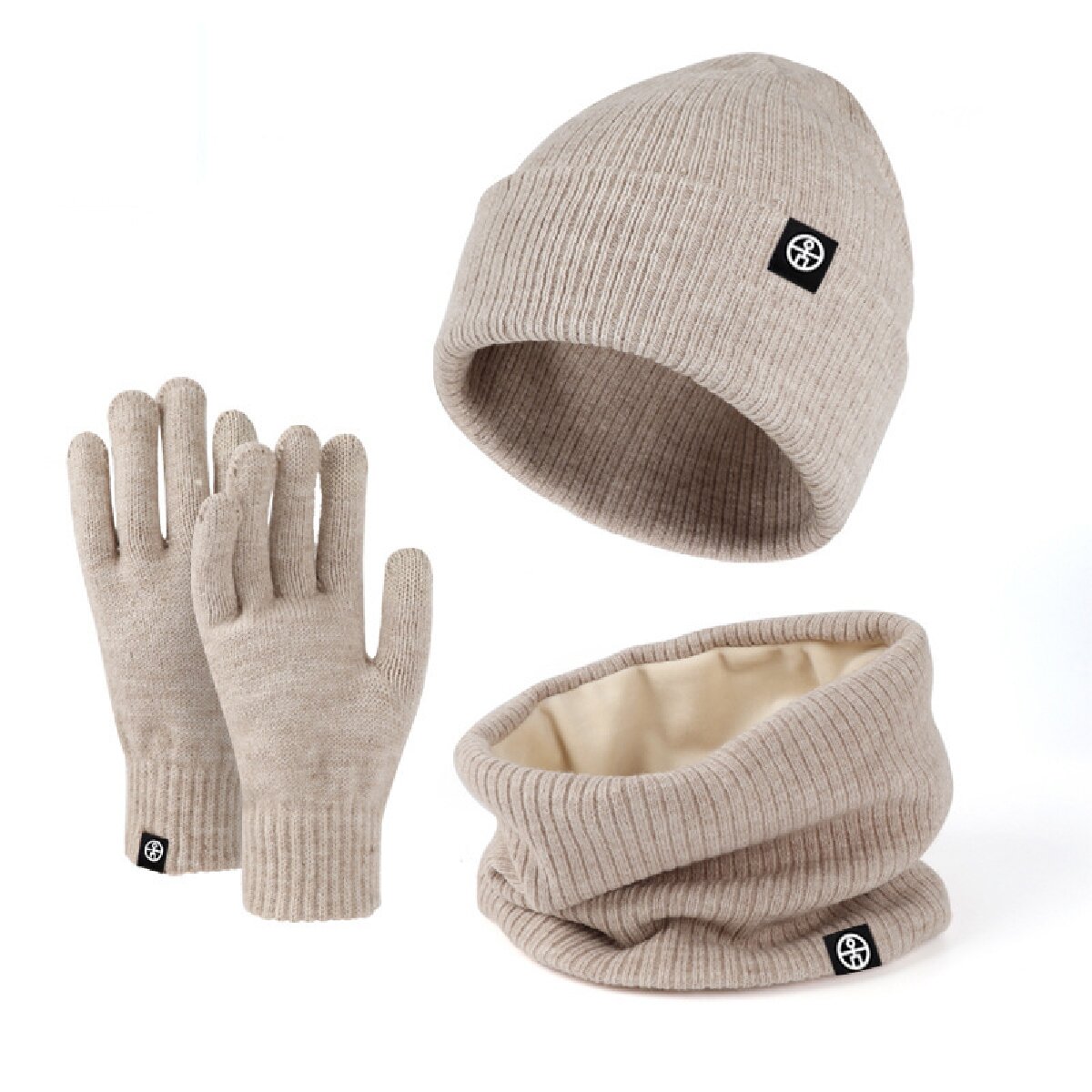 3pcs Winter Beanie Hat Gloves  - Men Scarf Wool recension och pris