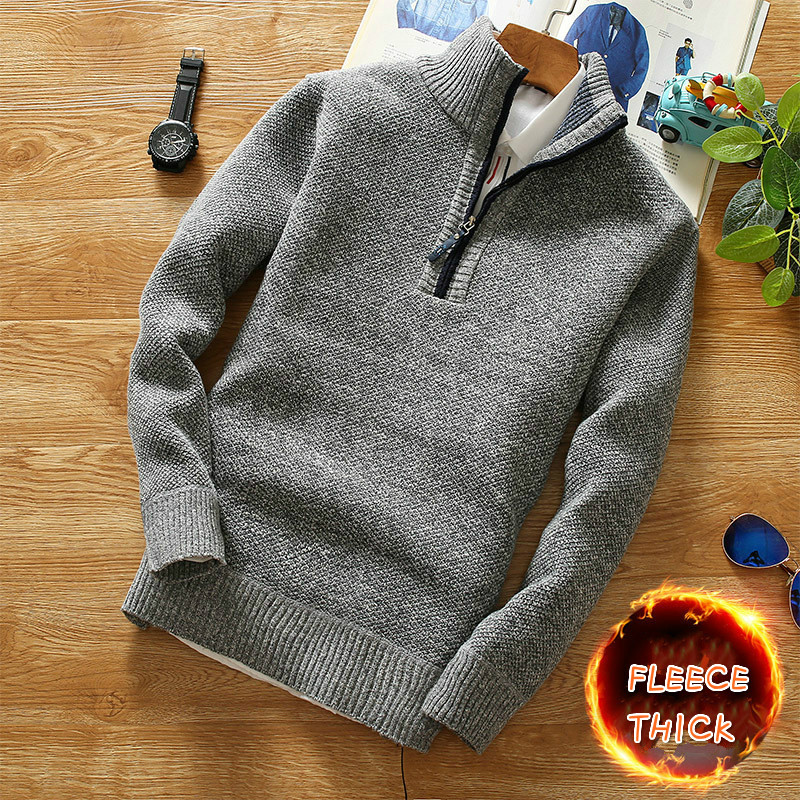 Men's Half-Zip Turtleneck Swea - Men'S Fashion Zip Sweater recension och pris