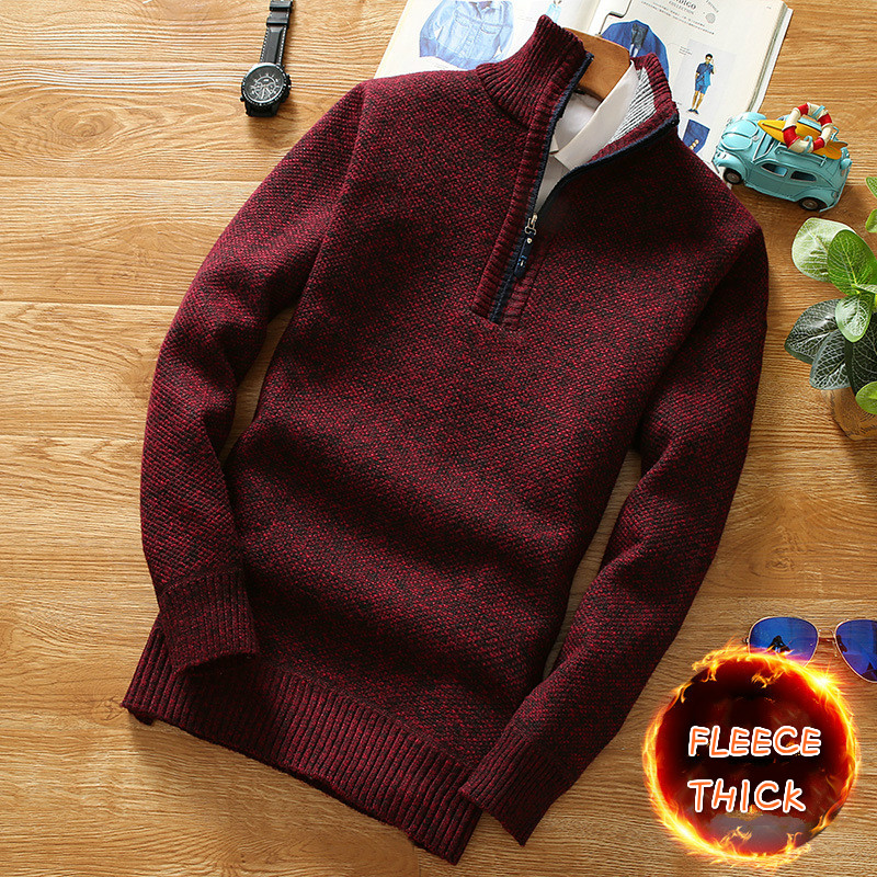 Men's Half-Zip Turtleneck Swea - Men'S Fashion Zip Sweater recension och pris